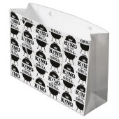 Koning van de Gril, zwarte witte kroon Groot Cadeauzakje (Achterkant Gekanteld)