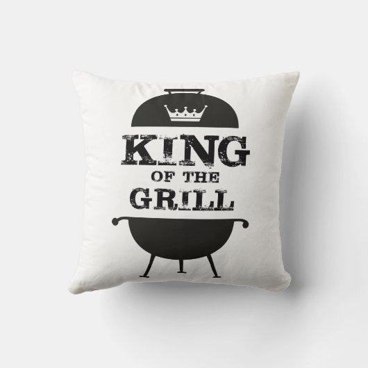 Koning van de Gril, zwarte witte kroon Kussen (Achterkant)