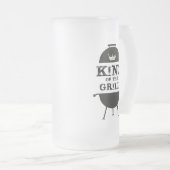 Koning van de Gril, zwarte witte kroon Matglas Bierpul (Voorkant rechts)