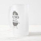 Koning van de Gril, zwarte witte kroon Matglas Bierpul (Voorkant links)