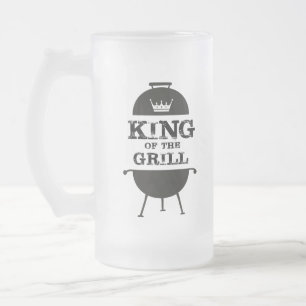Koning van de Gril, zwarte witte kroon Matglas Bierpul