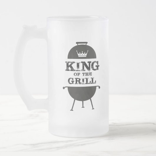 Koning van de Gril, zwarte witte kroon Matglas Bierpul (Links)