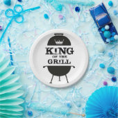 Koning van de Gril, zwarte witte kroon Papieren Bordje (Feest)