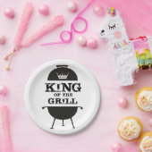 Koning van de Gril, zwarte witte kroon Papieren Bordje (Feest)