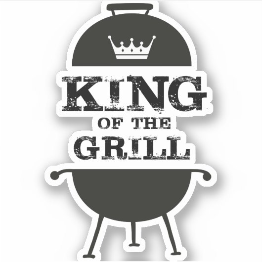 Koning van de Gril, zwarte witte kroon Sticker (Voorkant)