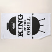 Koning van de Gril, zwarte witte kroon Strandlaken (Voorkant)