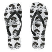 Koning van de Gril, zwarte witte kroon Teenslippers (Voetbed)
