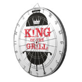 Koning van de Gril, zwarte witte kroonrood Dartbord (Voorkant Rechts)