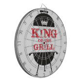 Koning van de Gril, zwarte witte kroonrood Dartbord (Voorkant Links)