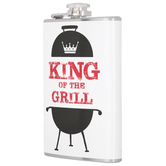 Koning van de Gril, zwarte witte kroonrood Heupfles (Links)