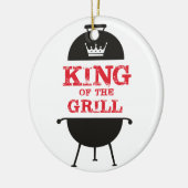 Koning van de Gril, zwarte witte kroonrood Keramisch Ornament (Links)