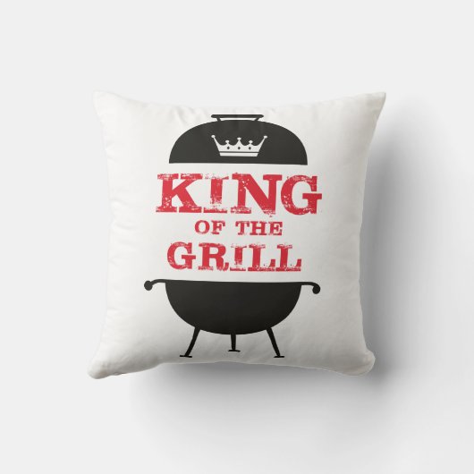Koning van de Gril, zwarte witte kroonrood Kussen (Achterkant)
