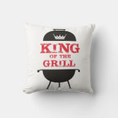 Koning van de Gril, zwarte witte kroonrood Kussen (Voorkant)