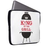 Koning van de Gril, zwarte witte kroonrood Laptop Sleeve (Voorkant Rechts)