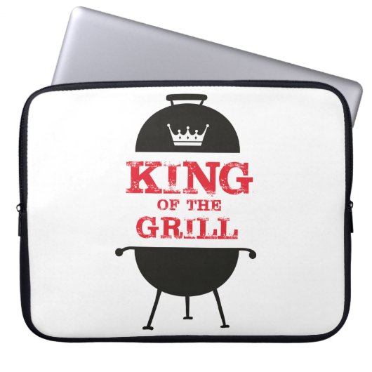 Koning van de Gril, zwarte witte kroonrood Laptop Sleeve (Voorkant)