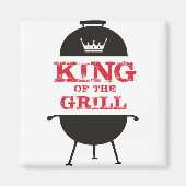 Koning van de Gril, zwarte witte kroonrood Magneet (Voorkant)