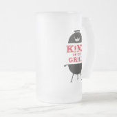 Koning van de Gril, zwarte witte kroonrood Matglas Bierpul (Voorkant rechts)