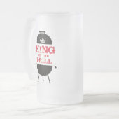 Koning van de Gril, zwarte witte kroonrood Matglas Bierpul (Voorkant links)