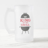 Koning van de Gril, zwarte witte kroonrood Matglas Bierpul (Links)