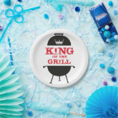 Koning van de Gril, zwarte witte kroonrood Papieren Bordje (Feest)