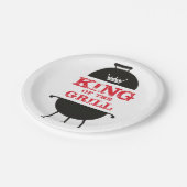 Koning van de Gril, zwarte witte kroonrood Papieren Bordje (Gekanteld)