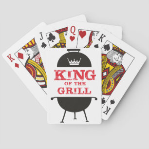 Koning van de Gril, zwarte witte kroonrood Pokerkaarten