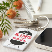 Koning van de Gril, zwarte witte kroonrood Sleutelhanger (Voorkant Rechts)