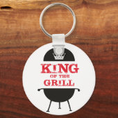 Koning van de Gril, zwarte witte kroonrood Sleutelhanger (Voorkant)