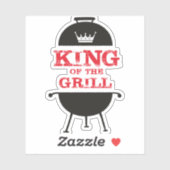 Koning van de Gril, zwarte witte kroonrood Sticker (Vel)