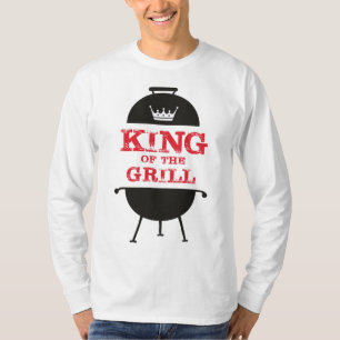 Koning van de Gril, zwarte witte kroonrood T-shirt