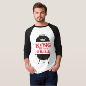 Koning van de Gril, zwarte witte kroonrood T-shirt (Voorkant volledig)