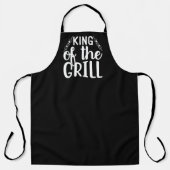 Koning van de Grill BBQ groot zwart Apron Schort (Voorkant)