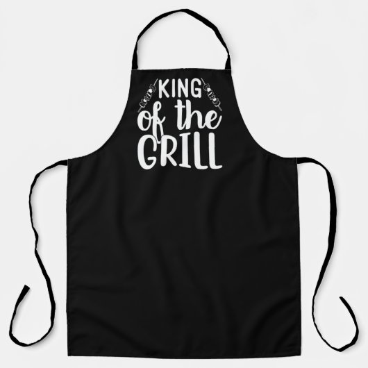 Koning van de Grill BBQ groot zwart Apron Schort (Voorkant)
