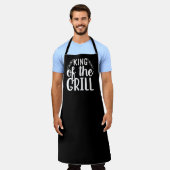 Koning van de Grill BBQ groot zwart Apron Schort (Gedragen)