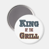 Koning van de Grill BBQ Koken Slogan Koelkast Magn Magneet (Voorkant / Achterkant)