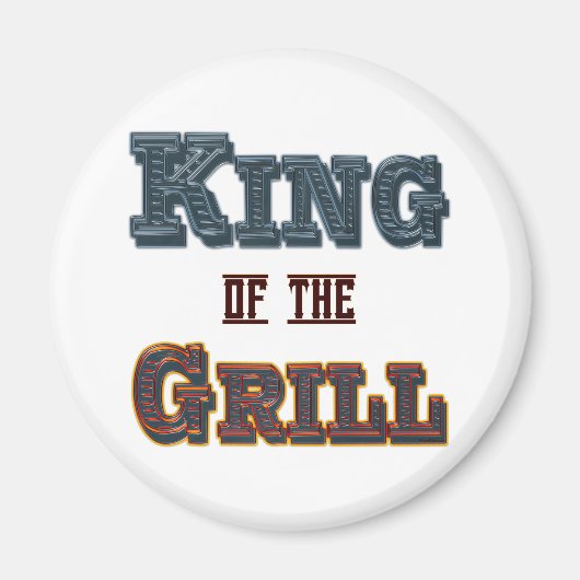 Koning van de Grill BBQ Koken Slogan Koelkast Magn Magneet (Voorkant)