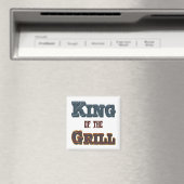 Koning van de Grill BBQ Koken Slogan Magneet (Insitu (Vaatwasser))