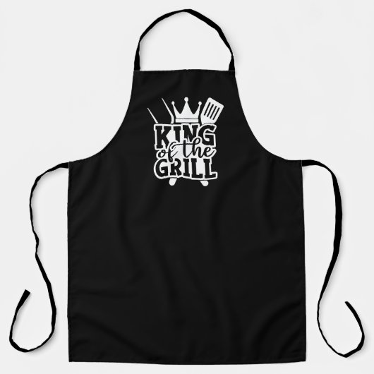 Koning van de Grill BBQ Quote Black Schort (Voorkant)