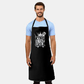 Koning van de Grill BBQ Quote Black Schort (Gedragen)