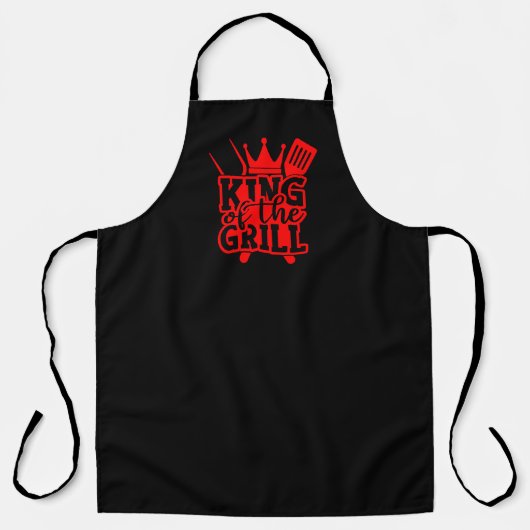 Koning van de Grill BBQ Quote Red/Black Schort (Voorkant)