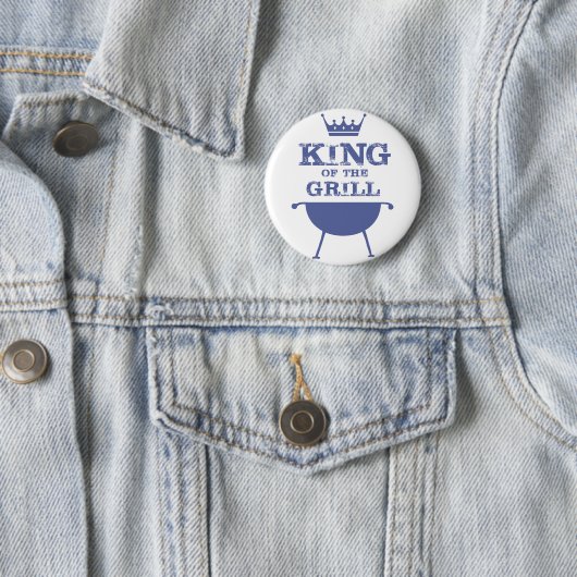 Koning Van De Grill, Blauw Ronde Button 5,7 Cm (In situ)