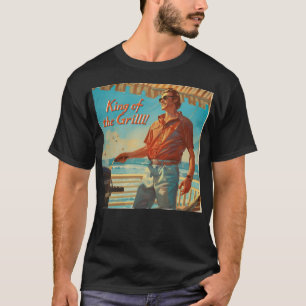 Koning van de Grill! Digitale kunst T-shirt