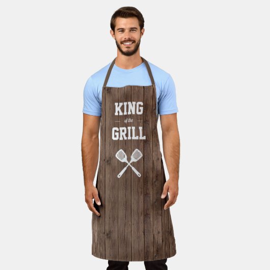Koning van de Grill Funny Barn Wood Grilling Schort (Gedragen)