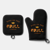 Koning van de Grill Gepersonaliseerd Ovenwant & Pannenlap Set (Voorkant)