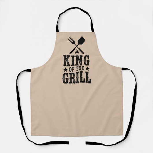 Koning van de Grill Gepersonaliseerde BBQ Master Schort (Voorkant)