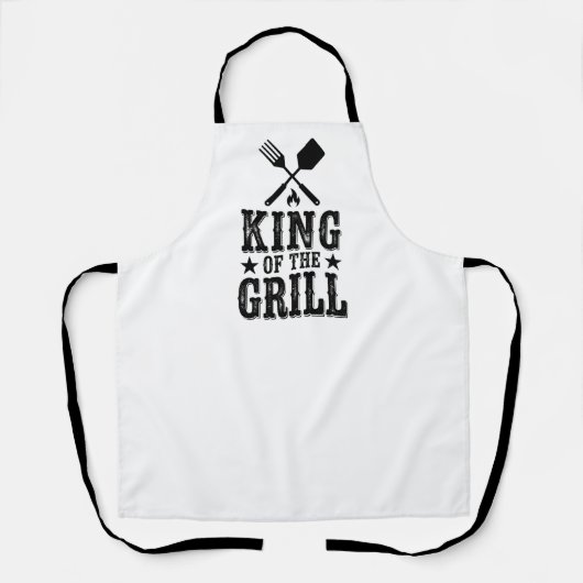 Koning van de Grill Gepersonaliseerde BBQ Master Schort (Voorkant)