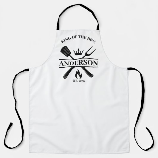 Koning van de Grill Gepersonaliseerde BBQ Schort (Voorkant)