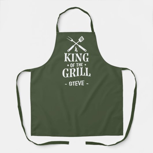 Koning van de Grill Gepersonaliseerde BBQ Schort (Voorkant)