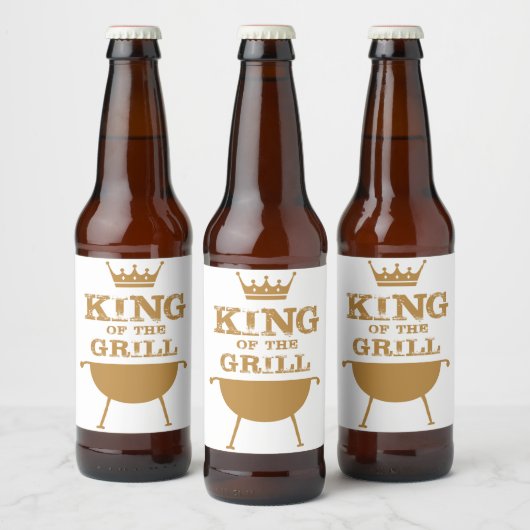 Koning van de Grill, goud Bier Etiket (Flessen)