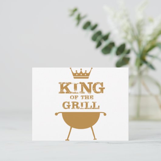 Koning van de Grill, goud Briefkaart (Staand voorkant)